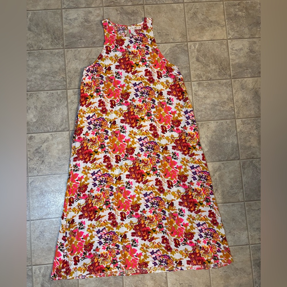 NATURAL LIFE Halle Floral Maxi Dress Large Extra Large Neon Pink Purple